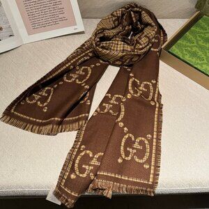 Gucci Brown and Tan Scarf